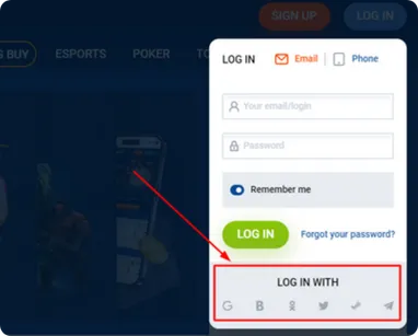 Mostbet Social Login Step 2 — Choose Social Network